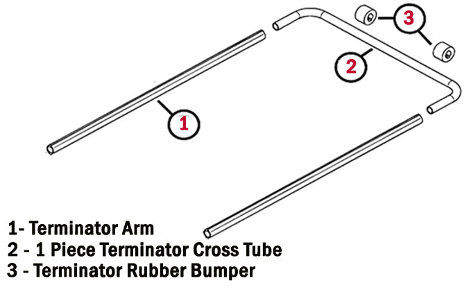 Terminator Tarp Bow Set: Side Arms and 1 Piece Cross Tube